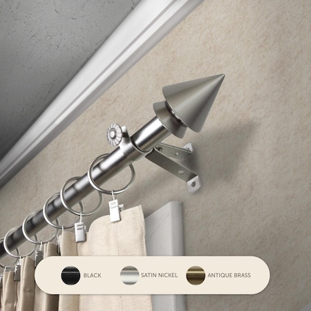 Kd 0.8125 in. Jacob Curtain Rod with 48 to 84 in. Extension, Satin Nickel KD3725982
